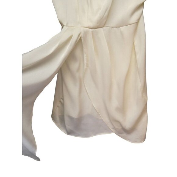 NWT Nasty Gal Satin Drape Mini Dress Size‎ 10 Ivory One Satin A Million - Picture 7 of 12